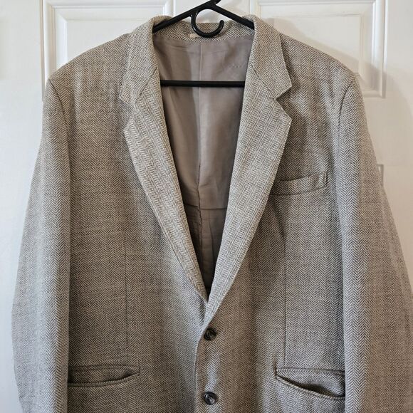 Craftcentre Cymru Men’s Blazer Jacket 46L Pure New Wool Herringbone Tweed Sport - Picture 7 of 14